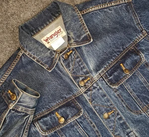 Vintage Wrangler Truckers Jacket Mens Medium Blue Denim Rugged Wear - Bild 1 von 7