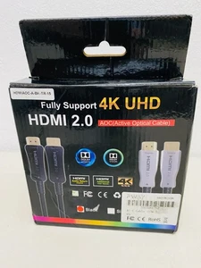 Cable óptico activo PWAY 4K UHD HDMI 2.0 15M 18Gbps negro - Imagen 1 de 3
