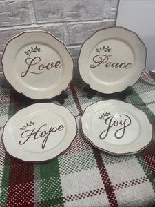 Better Homes & Gardens Heritage 4er Set Love Peace Joy Hoffnung Dessertteller 6 Zoll - Bild 1 von 9