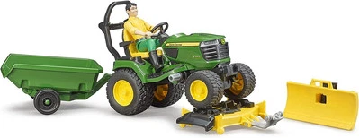 BRUDER John Deere trattore tosaerba con rimorchio e giardiniere  62104 - Immagine 1 di 4