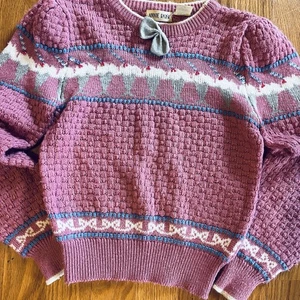 Vintage 80s Pink Embellished Ice Cream Bows Sweater Youth L Kidcore Dopa Maximal - Bild 1 von 9