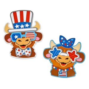 Fun Express Patriotic Cow Characters Magnet Craft Kit - 3 3/4" – 4 1/2", Makes 1 - Picture 1 of 4
