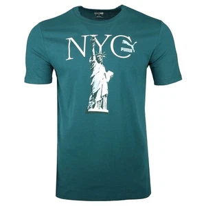 PUMA Nyc  Liberty Crew Neck Short Sleeve T-Shirt Mens Green Casual Tops 63122122 - Picture 1 of 3