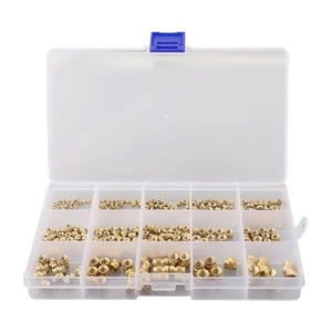 300 X Threaded Inserts M2/M2.5/M3/M4 / M5 M6 Insert Écrous Laiton Fileté Bague - Picture 1 of 12