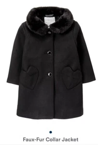 Nwt Gymboree Faux Fur Black Holiday Formal Dressy Jacket 5T Fun & Fancy - Picture 1 of 4