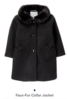 Nwt Gymboree Faux Fur Black Holiday Formal Dressy Jacket 5T Fun & Fancy - Image 1 of 4