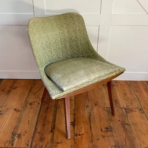 Antique Vintage Retro Wicker Back Chair Seat Wooden Wood Pattern Green Armchair - Picture 1 of 15