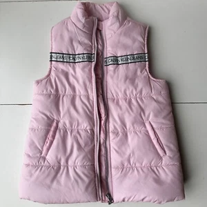 Calvin Klien Kid Unisex Red Black Puffer Vest Faux Lambswool Collar Size 6 - Picture 1 of 11