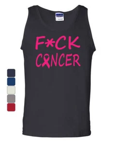 F*ck Cancer Tank Top Fight Breast Cancer Awareness October - Imagen 1 de 7