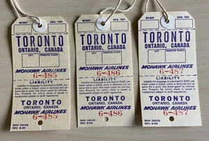 Mohawk Airlines Toronto (YYZ) Baggage Tags (3) - Picture 1 of 3