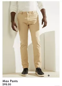 PANTALONES GUESS MAX BEIGE BLANCO SLIM TIRO MEDIO M1BB55WE7L1 TALLA 32x32 - Imagen 1 de 11