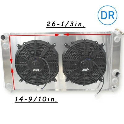 4Row Aluminum Radiator + Fan 1986-2005 Chevy S10 Blazer GMC Sonoma Jimmy V6 4.3L — 第 1/4 张图片