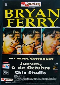 ROXY MUSIC~Póster promocional autografiado 1994 Barcelona por Bryan Ferry~¡Como nuevo! - Imagen 1 de 1