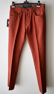 Jacob Cohen Premium Hand Tailored Terracotta Wool Jeans Size 32 Made in Italy - Picture 1 of 5