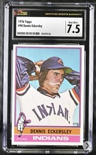 1976 TOPPS DENNIS ECKERSLEY ROOKIE #98 - CLEVELAND INDIANS - CSG 7.5 NM RC