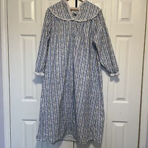 Women’s Lanz Of Salzburg Nightgown Pajama Size Medium White Blue