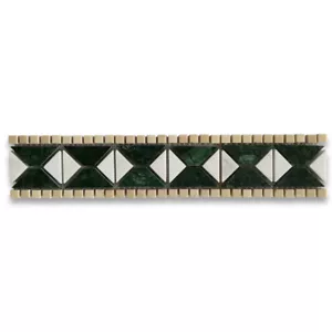 B0037P Marmor Mosaik Rand Listello Akzent Fliese Tahitian Grün Poliert - Bild 1 von 9