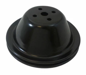 Black Steel Smooth SWP Single Groove Water Pump Pulley, Fits Chevy SBC 283-350 - Picture 1 of 2