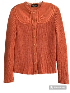 Vintage 70’s James Kenrob by Dalton Embroidered Pumpkin Knit Cardigan Sweater! M - Bild 1 von 11