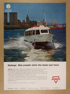 1964 Armco Stainless Steel Albatross III Hydrofoil NYC photo vintage print Ad - Picture 1 of 1