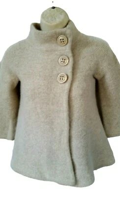 Fenn Wright Manson Cardigan Sweater Size Small Lambs Wool Cream 3/4 Sleeve - Image 1 of 4