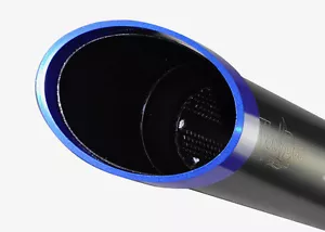 Yamaha YZF-R1 1998-2003 escape corto VooDoo negro con anillo de acento azul - Imagen 1 de 3