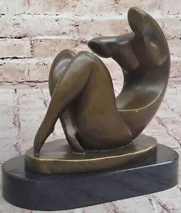 Contemporary Abstract Bronze Female Figurine by Darvish Henry Moore Sculpture - Picture 1 of 10