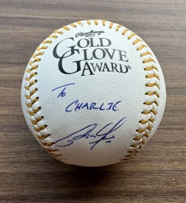 Christian Yelich Signed Autograph Gold Glove Baseball Milwaukee Brewers PSA/DNA - Image 1 of 2