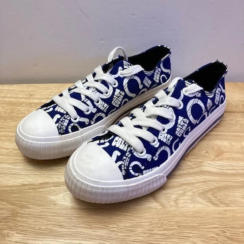INDIANAPOLIS COLTS Blue/White FOCO NFL "Low Top Sneakers" Shoes (Women's Size 7) Cover
