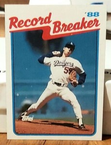 1989 Topps #5 Orel Hershiser  Record Breaker error NM or Better