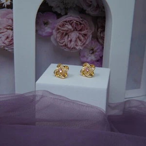 Luxury October Tourmaline Color Birthstone Fashion Jewelry Stud Post Earrings - Picture 1 of 4