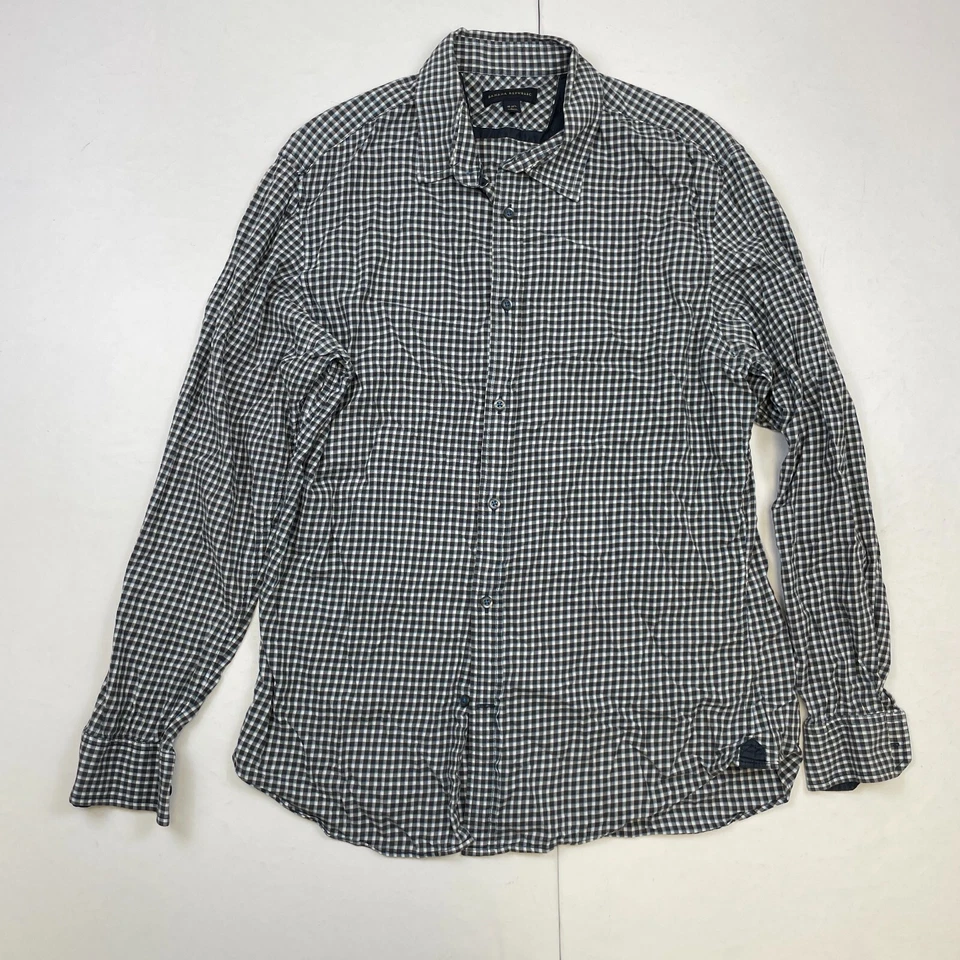 Camisa Banana Republic 16,5 grande azul a cuadros para hombre de manga larga ... - Imagen 1 de 4