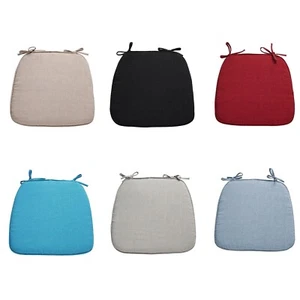 Chair Seat Pads Dining Room Garden Kitchen Patio Tie on Cushions Plain - Bild 1 von 13
