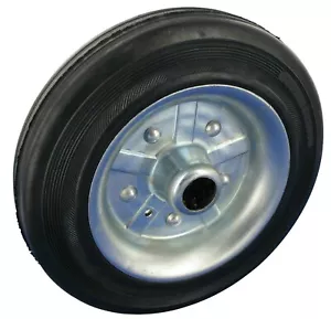 Wheel 200mm Solid Rubber Roller Bearing Load Capacity 205KG Hub Length 59mm - Picture 1 of 1