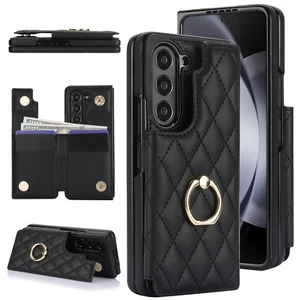 For Samsung Galaxy Z Fold 6 Ring Stand Case Wallet Card Holder Slot Cover - Picture 1 of 19