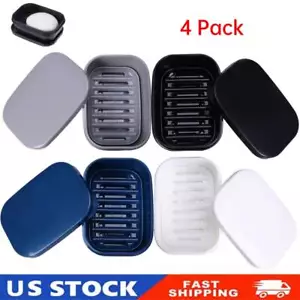 4Pcs Travel Soap Container Portable Soap Holder Box Plastic Leakproof Soap Case - Picture 1 of 8