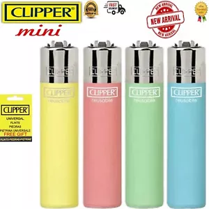 4 x Clipper Lighters Metallic Pastel Design Mini Size Refilable Full Set - Picture 1 of 5