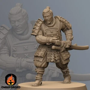 Mini Mazmorras y Dragones Samurai Miniatura Espadachín Guerrero Mini DnD 5e 28 mm - Imagen 1 de 1