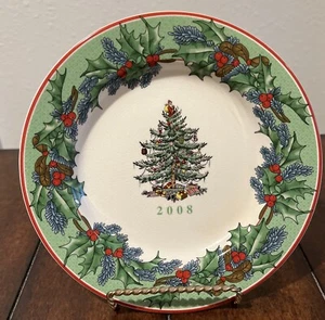 Piatto albero di Natale annuale Spode 2008. Diametro 8". Con scatola originale - Foto 1 di 10
