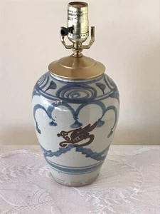 Cornwall Bridge Pottery 8/12" Blue Bird Table Lamp Todd Piker Studio Art - Picture 1 of 6