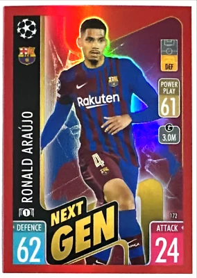 2021-22 Topps Chrome UEFA CL Match Attax Ronald Araujo 5/5 Red FC Barcelona - Image 1 of 4