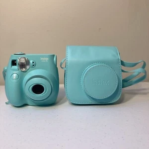 Fujifilm Instax Mini 7S Instant Camera Teal Green Blue Aqua Works With Case - Picture 1 of 15