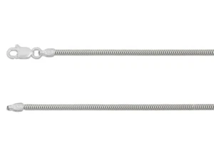 100% 925 Sterling Silver 1.6mm Snake Omega Necklace Chain Necklace 60cm 24" NEW - Picture 1 of 4