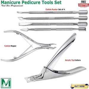 Manicure Pedicure Nail Clipper Nipper Cutter Cuticle Scissor Nail File Diamond  - Picture 1 of 8