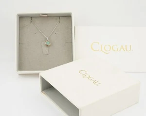 A Beautiful Clogau Sterling Silver & Welsh Gold Green Agate Birthstone Necklace - Picture 1 of 5