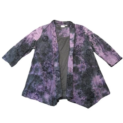 Blusa Cato en Capas para Mujer 14/16W Púrpura Chal Cuello Dobladillo Asimétrico Capricho Foto 1 de 4