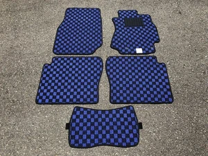 Toyota Chaser Mark II JZX100 GX100 Floor Mats Check Blue Made in Japan 1996-2000 - Picture 1 of 4