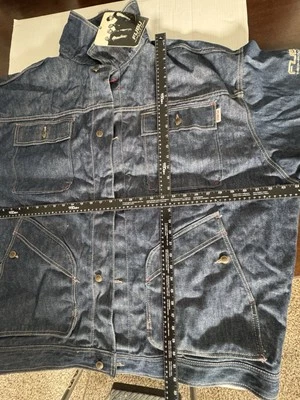 Pre Owned Fair See Photos FUBU Blue Washed Denim Jacket With Tags Men Size 5XL - Image 1 of 4