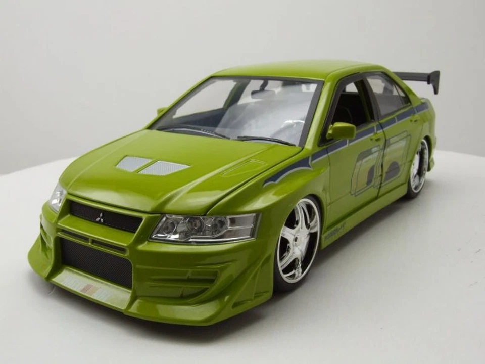 Mitsubishi Lancer Evolution VII Brian Fast & Furious Verde Modellino 1:24 Jada - Immagine 1 di 4