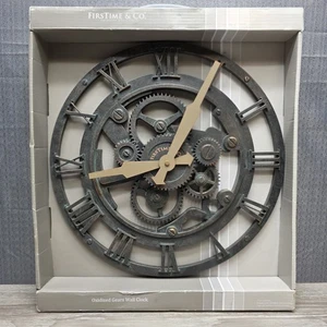 Firstime & Co Wanduhr oxidierte Zahnräder 14" Metallic türkis Kunststoffzeit - Bild 1 von 10